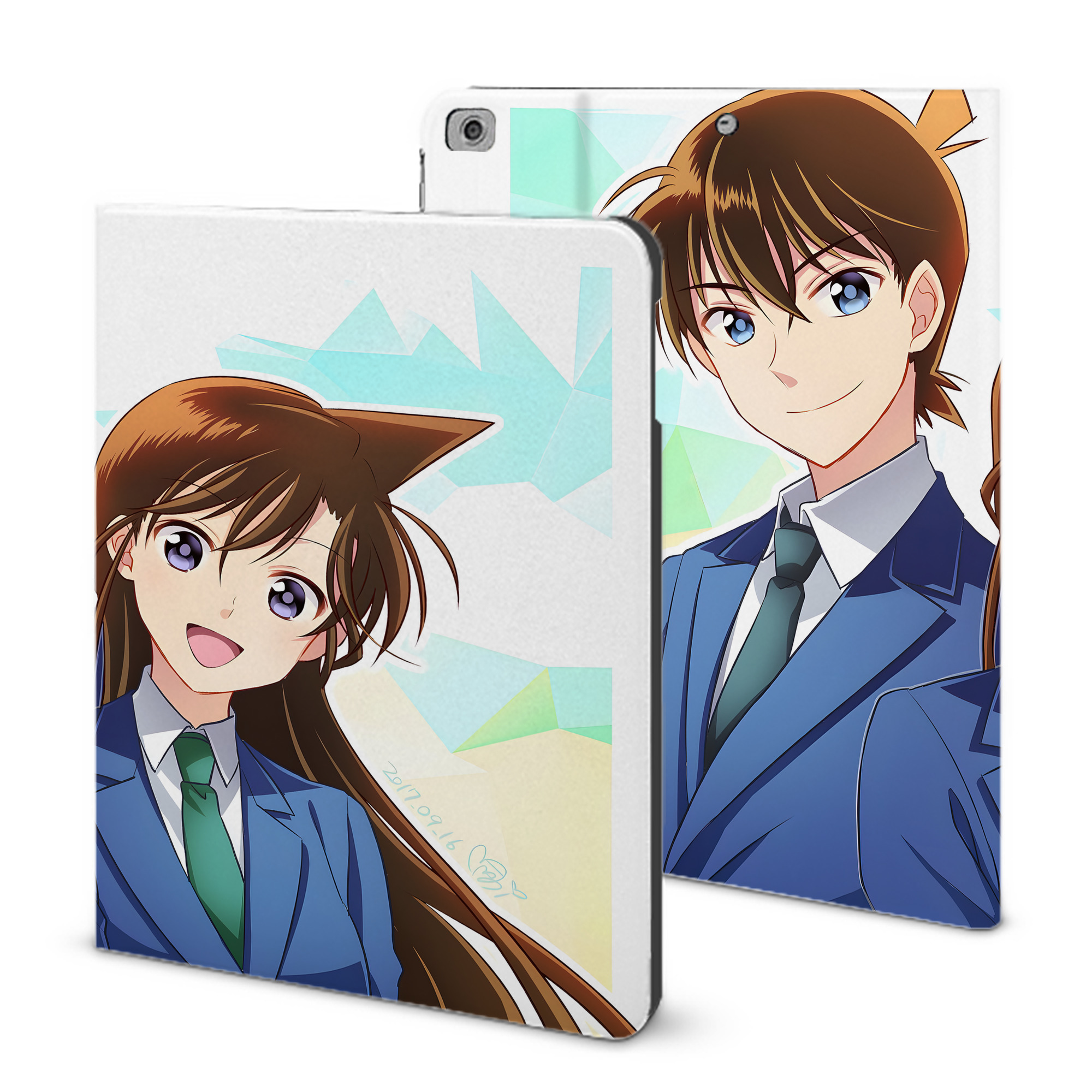 （画像用） 名探偵コナン Detective Conan IPad ケース ブック型 PUレザー TPU 耐衝撃 軽量 薄型 ペン収納なし 全面保護 IPad 各モデル対応